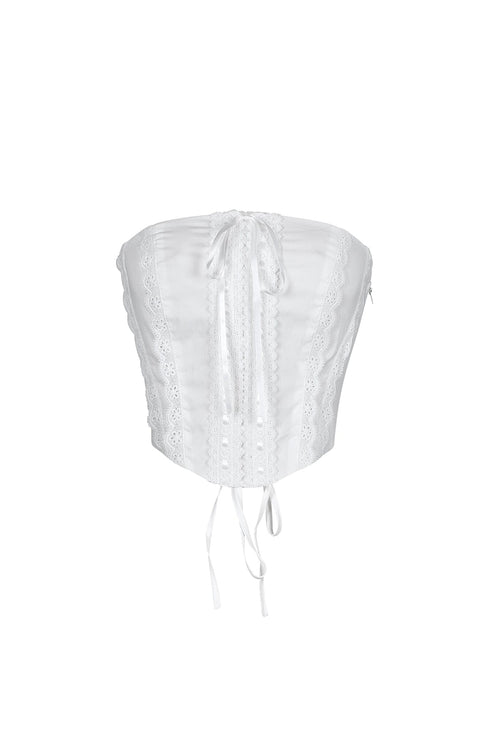 Trina Tube Crochet Lace Crop Top